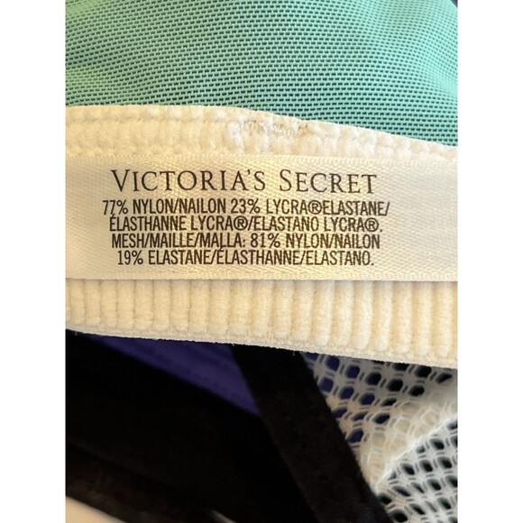 Victoria's Secret VSX Sport Wire Mesh Active Sport Bra Sz 32DD Purple Blck White - Picture 8 of 10